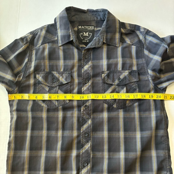 Machine Custom Co. Black/Yellow Plaid Long Sleeve Shirt Men's Medium - Picture 8 of 10